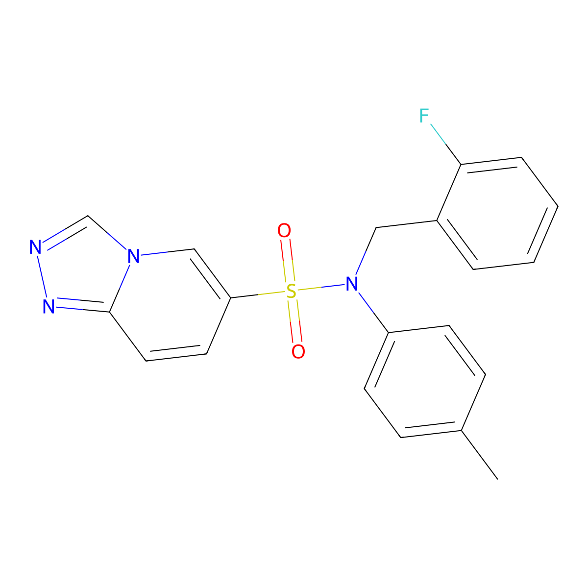 N-[(2-fluorophenyl)methyl]-N-(4-methylphenyl)-[1,2,4]triazolo[4,3-a]pyridine-6-sulfonamide molecular structure, CAS 1251699-13-4