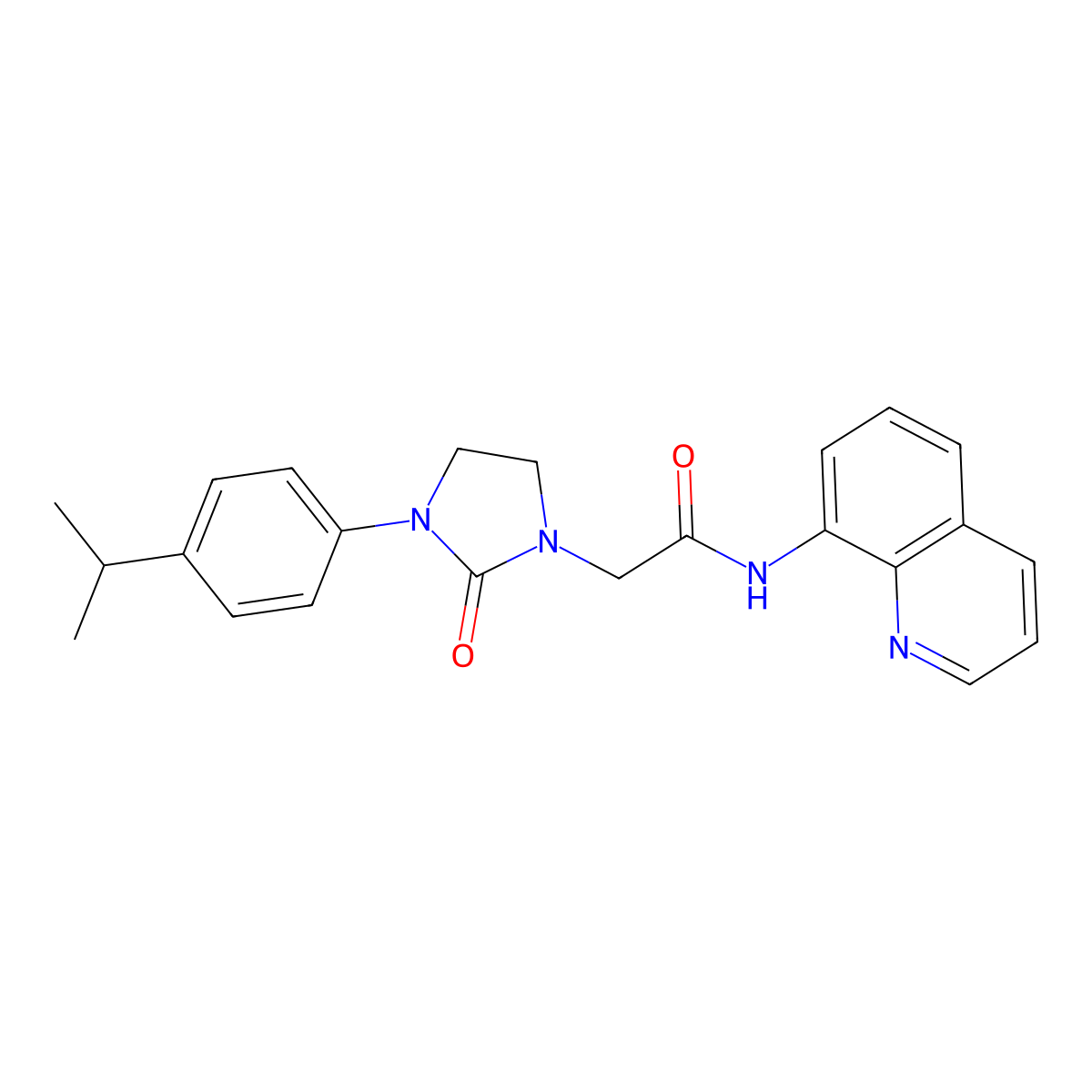 2-(3-(4-isopropylphenyl)-2-oxoimidazolidin-1-yl)-N-(quinolin-8-yl)acetamide molecular structure, CAS 1251699-15-6