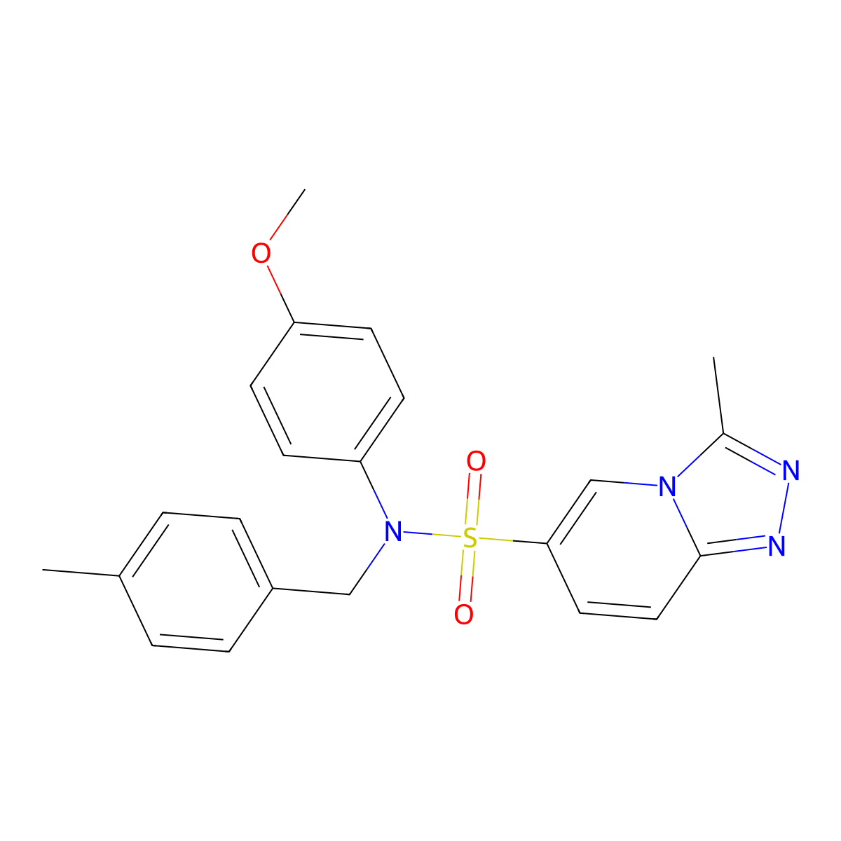 N-(4-methoxyphenyl)-3-methyl-N-[(4-methylphenyl)methyl]-[1,2,4]triazolo[4,3-a]pyridine-6-sulfonamide molecular structure, CAS 1251699-19-0