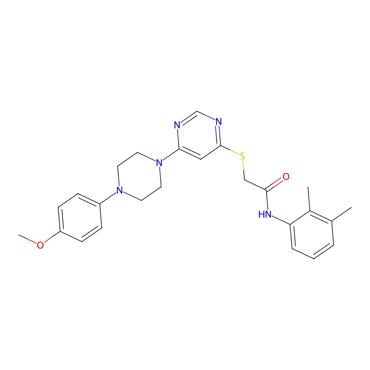 N-(2,3-dimethylphenyl)-2-({6-[4-(4-methoxyphenyl)piperazin-1-yl]pyrimidin-4-yl}sulfanyl)acetamide molecular structure, CAS 1251699-26-9