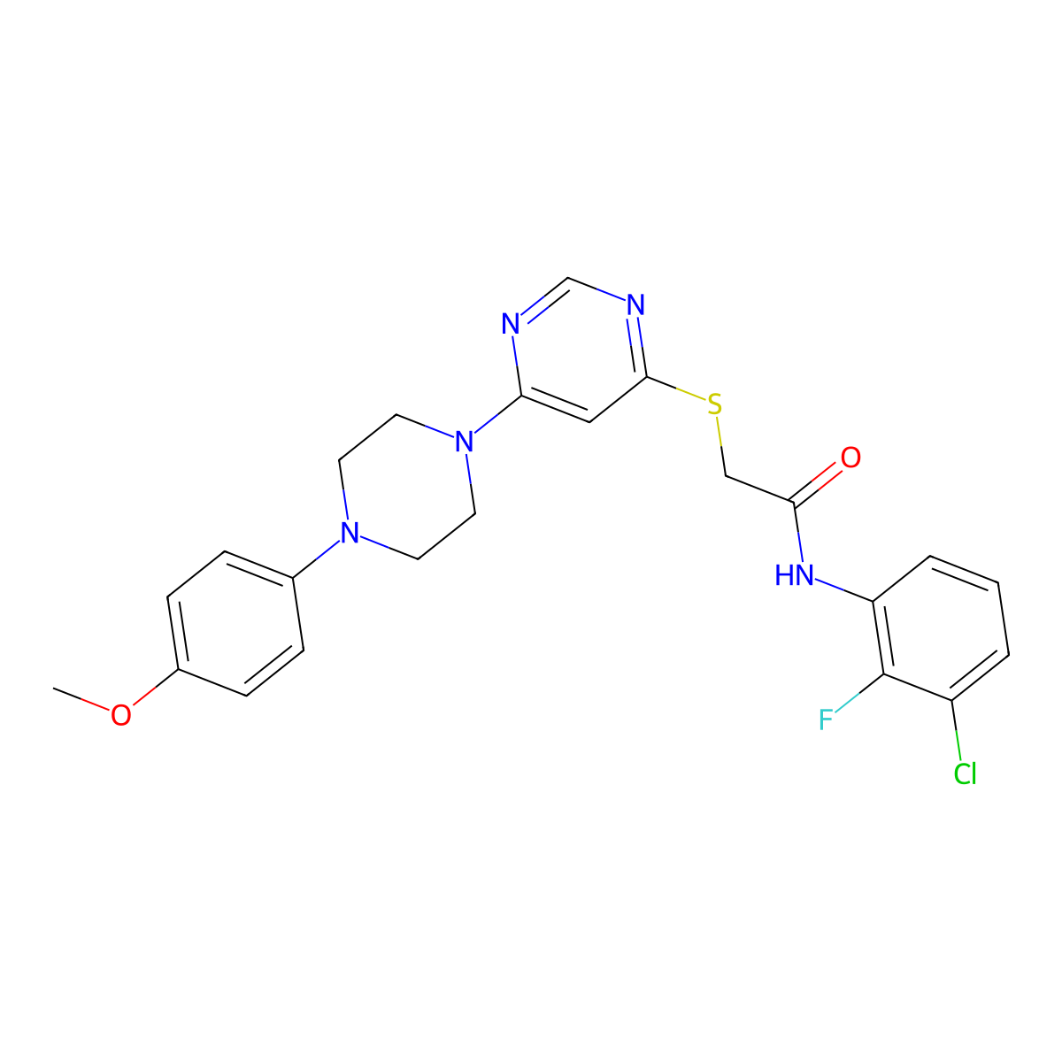 N-(2-chlorobenzyl)-1-[5-(4-fluorophenyl)pyrimidin-2-yl]piperidine-4-carboxamide molecular structure, CAS 1251699-37-2