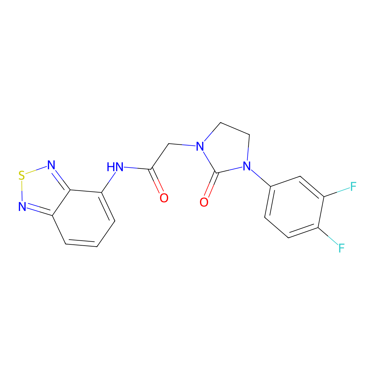 N-(benzo[c][1,2,5]thiadiazol-4-yl)-2-(3-(3,4-difluorophenyl)-2-oxoimidazolidin-1-yl)acetamide molecular structure, CAS 1251699-39-4