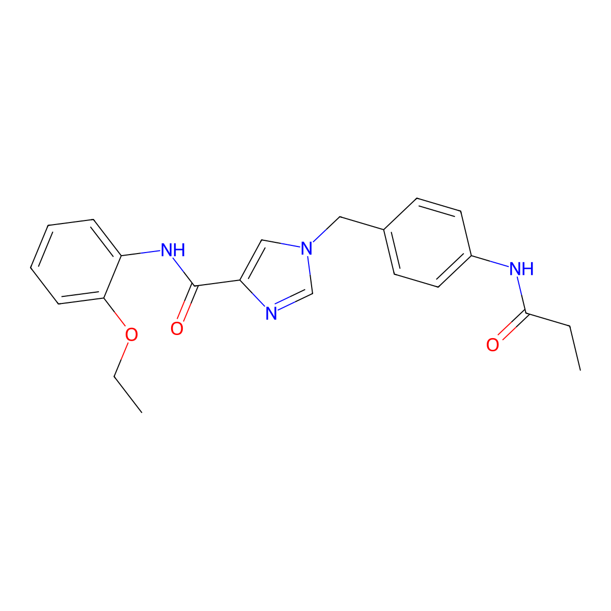 N-(2-ethoxyphenyl)-1-[(4-propanamidophenyl)methyl]-1H-imidazole-4-carboxamide molecular structure, CAS 1251699-40-7