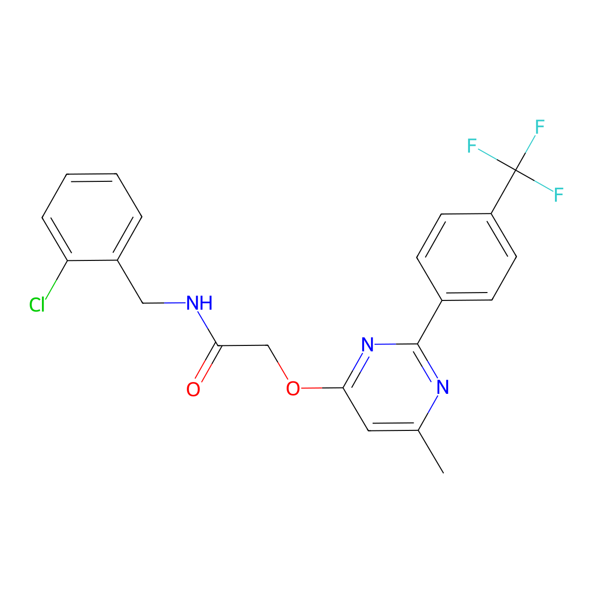 N-[(2-chlorophenyl)methyl]-2-({6-methyl-2-[4-(trifluoromethyl)phenyl]pyrimidin-4-yl}oxy)acetamide molecular structure, CAS 1251699-50-9