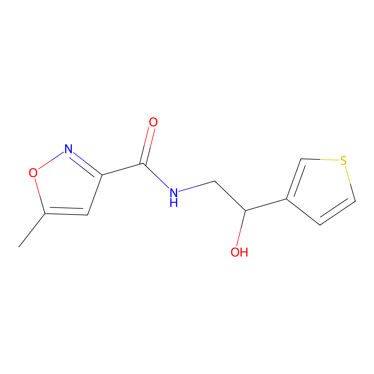 N-(2-hydroxy-2-(thiophen-3-yl)ethyl)-5-methylisoxazole-3-carboxamide molecular structure, CAS 1251699-56-5