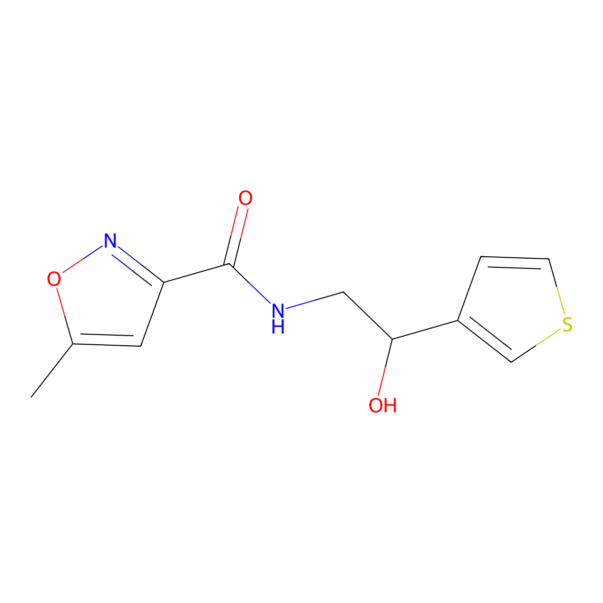 N-(2-hydroxy-2-(thiophen-3-yl)ethyl)-5-methylisoxazole-3-carboxamide molecular structure, CAS 1251699-56-5