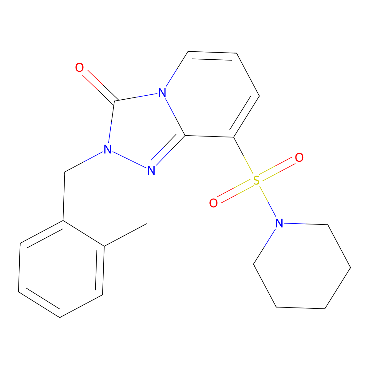 2-[(2-methylphenyl)methyl]-8-(piperidine-1-sulfonyl)-2H,3H-[1,2,4]triazolo[4,3-a]pyridin-3-one molecular structure, CAS 1251703-14-6