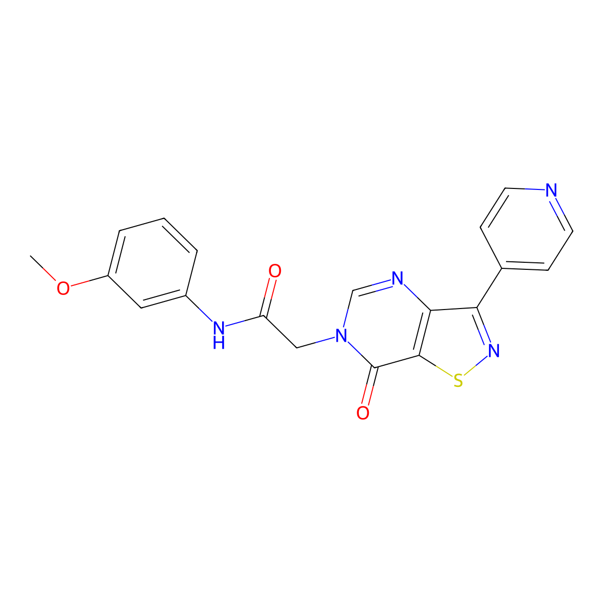 N-(3-methoxyphenyl)-2-(7-oxo-3-(pyridin-4-yl)isothiazolo[4,5-d]pyrimidin-6(7H)-yl)acetamide molecular structure, CAS 1251703-40-8