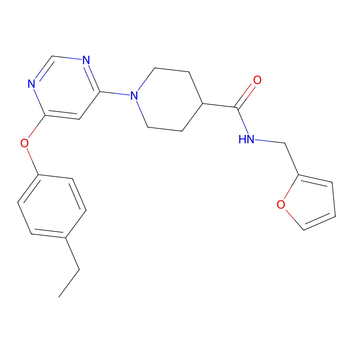 1-(6-(4-ethylphenoxy)pyrimidin-4-yl)-N-(furan-2-ylmethyl)piperidine-4-carboxamide molecular structure, CAS 1251703-44-2