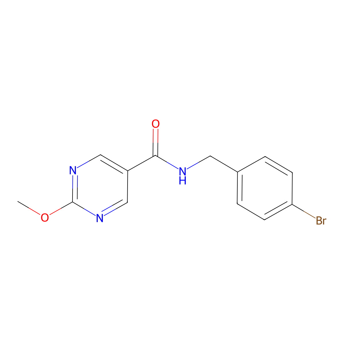 N-(4-bromobenzyl)-2-methoxypyrimidine-5-carboxamide molecular structure, CAS 1251703-70-4