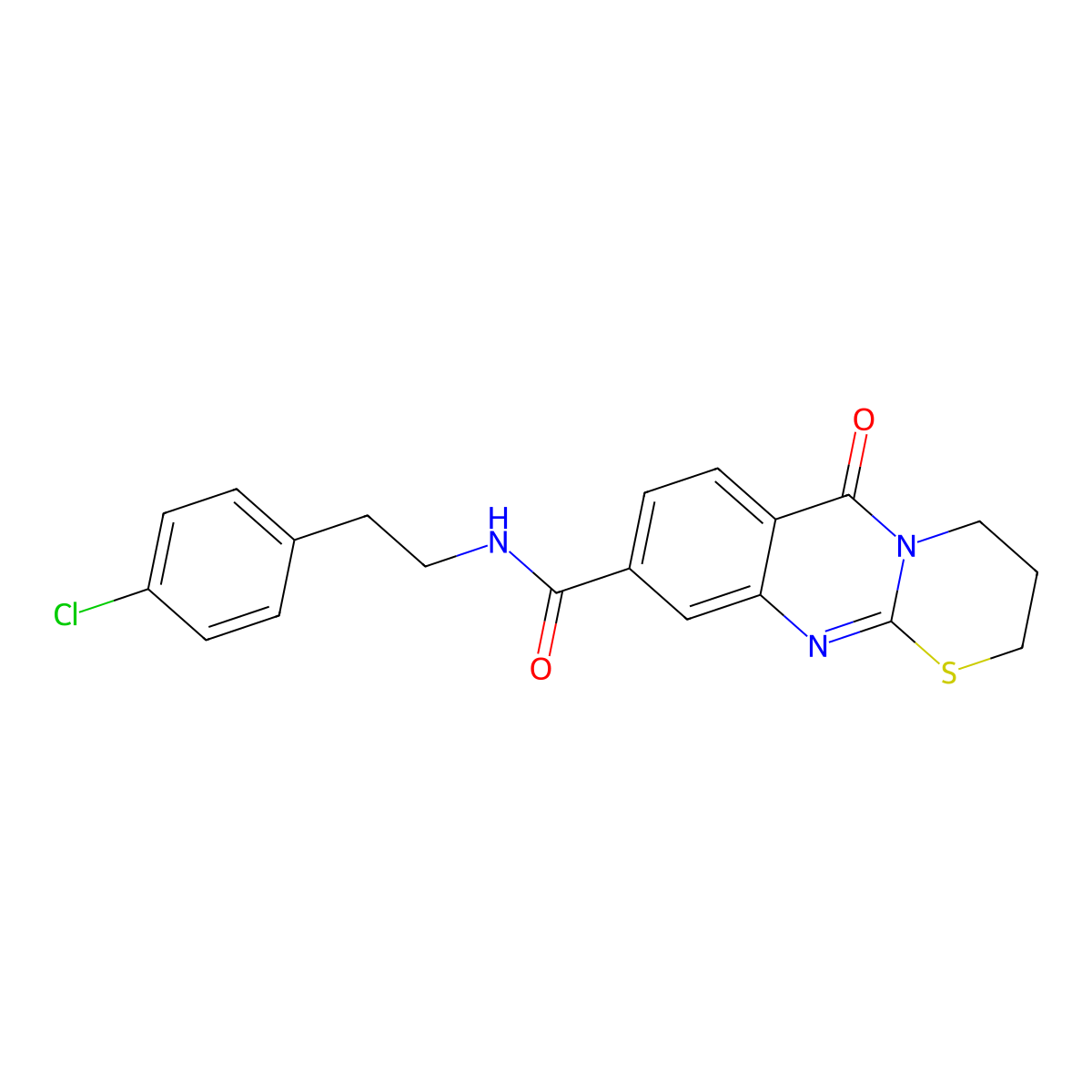 N-(4-chlorophenethyl)-6-oxo-2,3,4,6-tetrahydro-[1,3]thiazino[2,3-b]quinazoline-9-carboxamide molecular structure, CAS 1251703-83-9