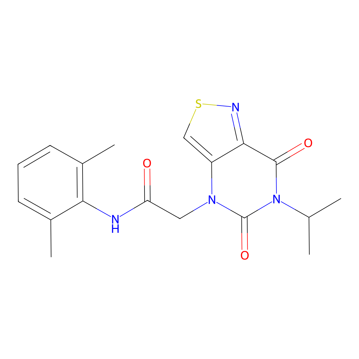 N-(2,6-dimethylphenyl)-2-(6-isopropyl-5,7-dioxo-6,7-dihydroisothiazolo[4,3-d]pyrimidin-4(5H)-yl)acetamide molecular structure, CAS 1251703-88-4