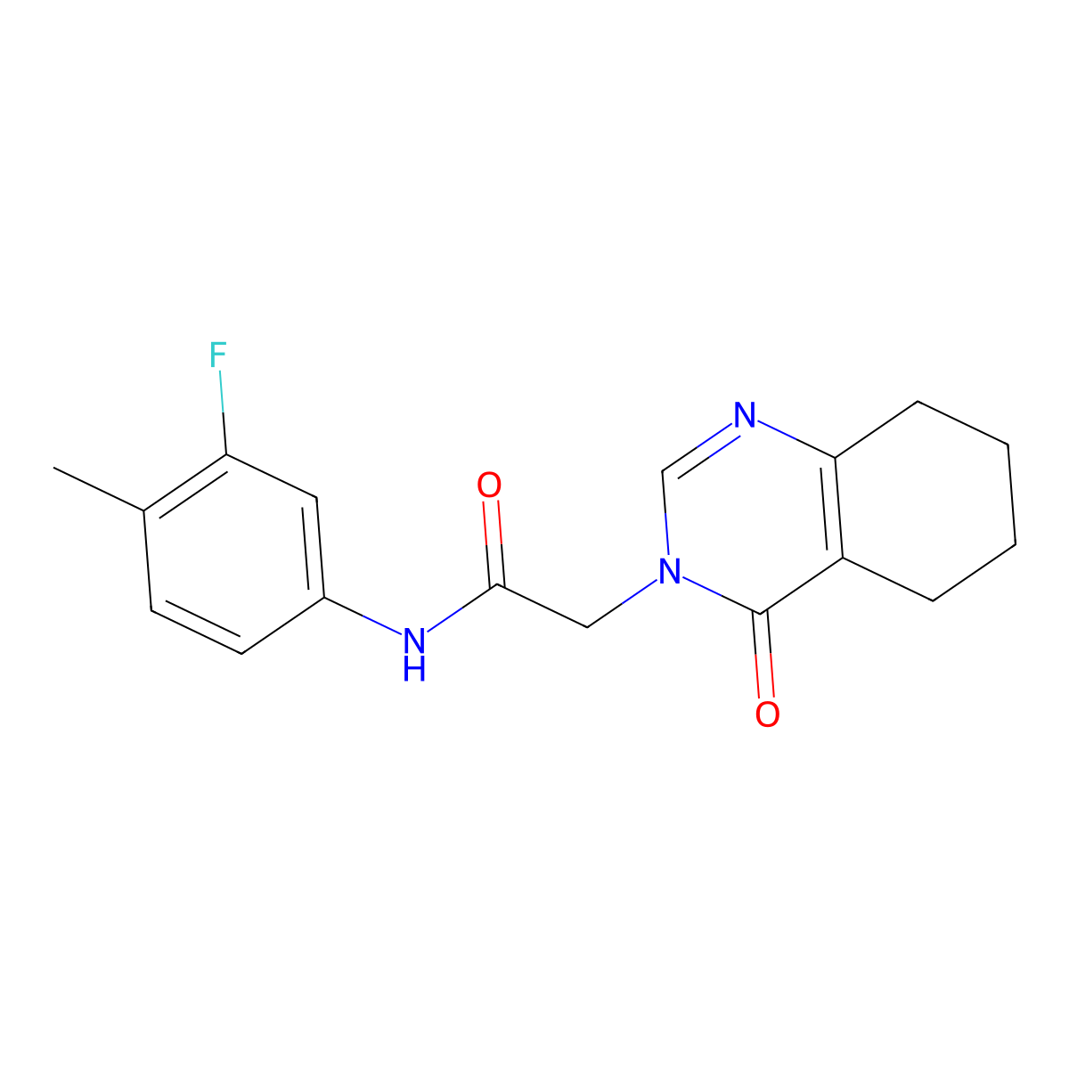 N-(3-fluoro-4-methylphenyl)-2-(4-oxo-5,6,7,8-tetrahydroquinazolin-3(4H)-yl)acetamide molecular structure, CAS 1251703-98-6