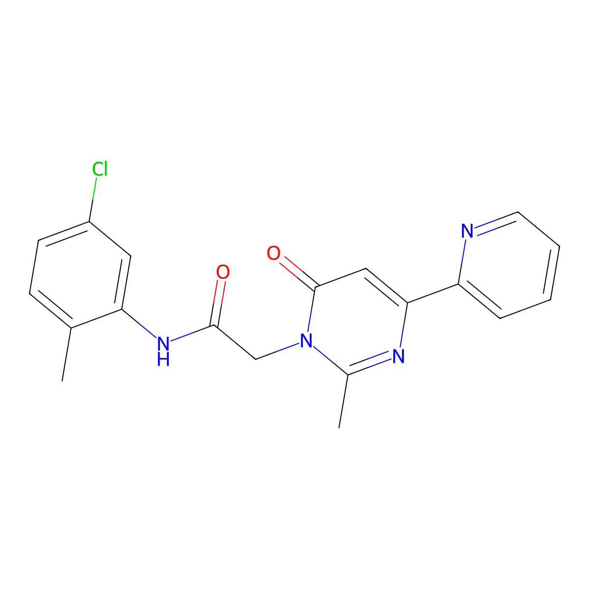 N-(5-chloro-2-methylphenyl)-2-(2-methyl-6-oxo-4-(pyridin-2-yl)pyrimidin-1(6H)-yl)acetamide molecular structure, CAS 1251704-02-5