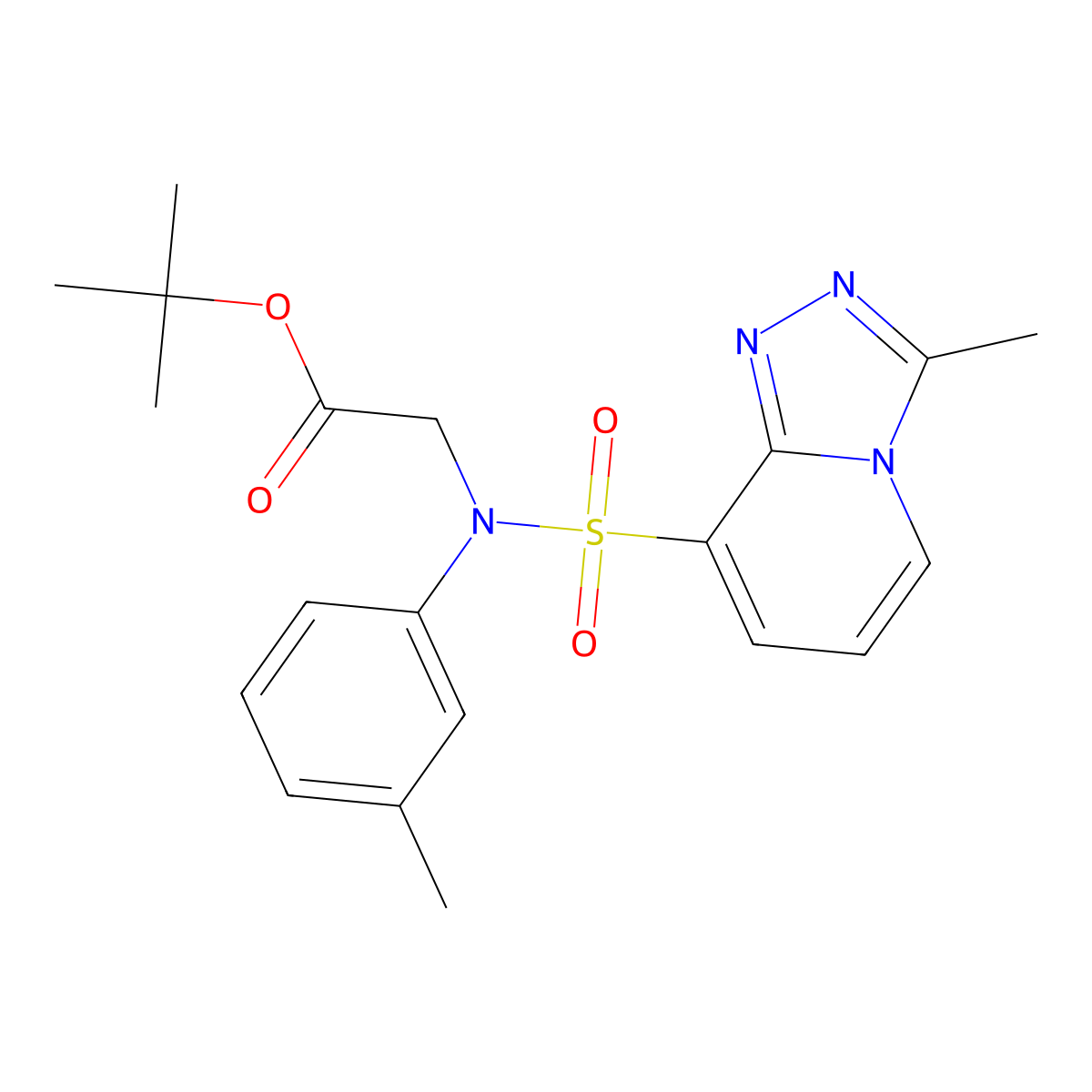 tert-butyl 2-(3-methyl-N-(m-tolyl)-[1,2,4]triazolo[4,3-a]pyridine-8-sulfonamido)acetate molecular structure, CAS 1251704-04-7