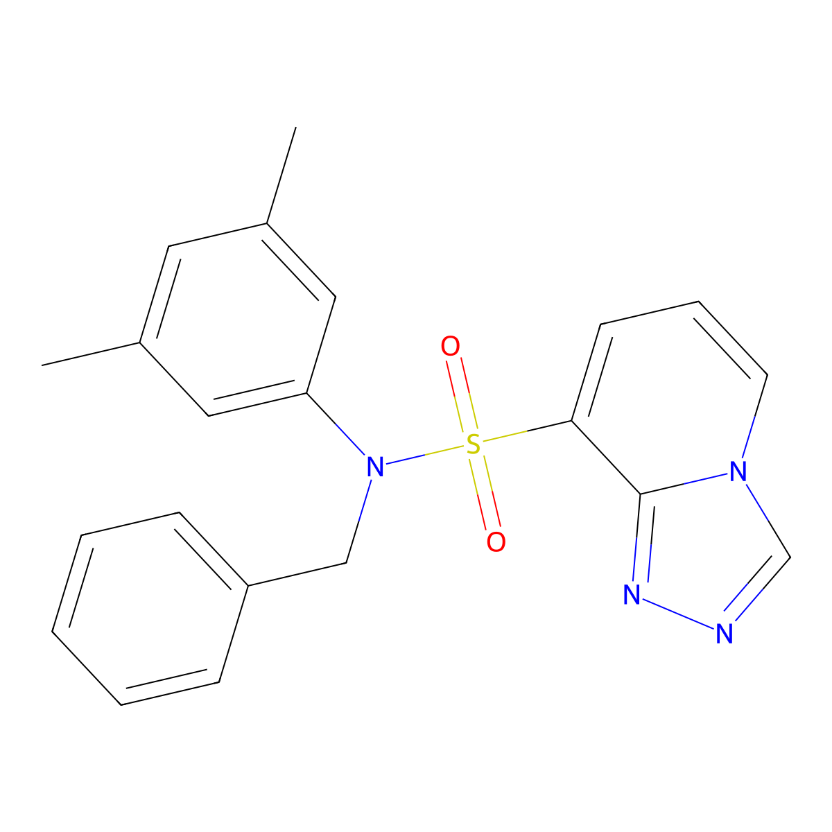 N-benzyl-N-(3,5-dimethylphenyl)-[1,2,4]triazolo[4,3-a]pyridine-8-sulfonamide molecular structure, CAS 1251704-06-9