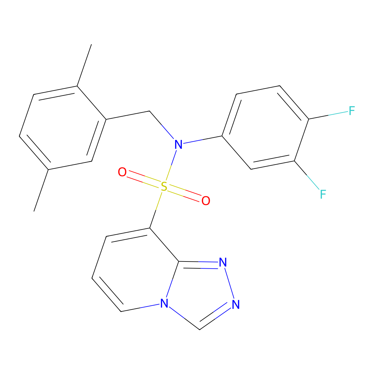 N-(3,4-difluorophenyl)-N-[(2,5-dimethylphenyl)methyl]-[1,2,4]triazolo[4,3-a]pyridine-8-sulfonamide molecular structure, CAS 1251704-08-1