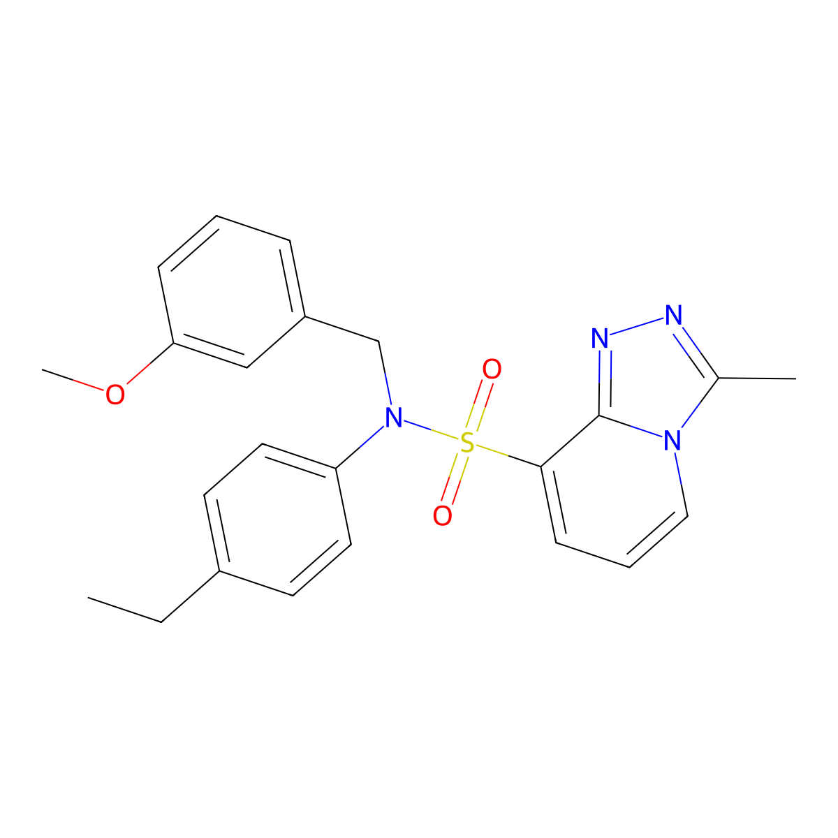 N-(4-ethylphenyl)-N-[(3-methoxyphenyl)methyl]-3-methyl-[1,2,4]triazolo[4,3-a]pyridine-8-sulfonamide molecular structure, CAS 1251704-10-5