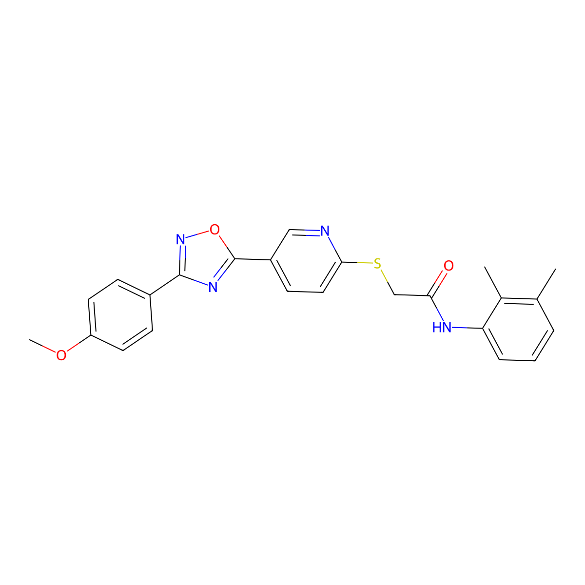 N-(2,3-dimethylphenyl)-2-((5-(3-(4-methoxyphenyl)-1,2,4-oxadiazol-5-yl)pyridin-2-yl)thio)acetamide molecular structure, CAS 1251704-27-4