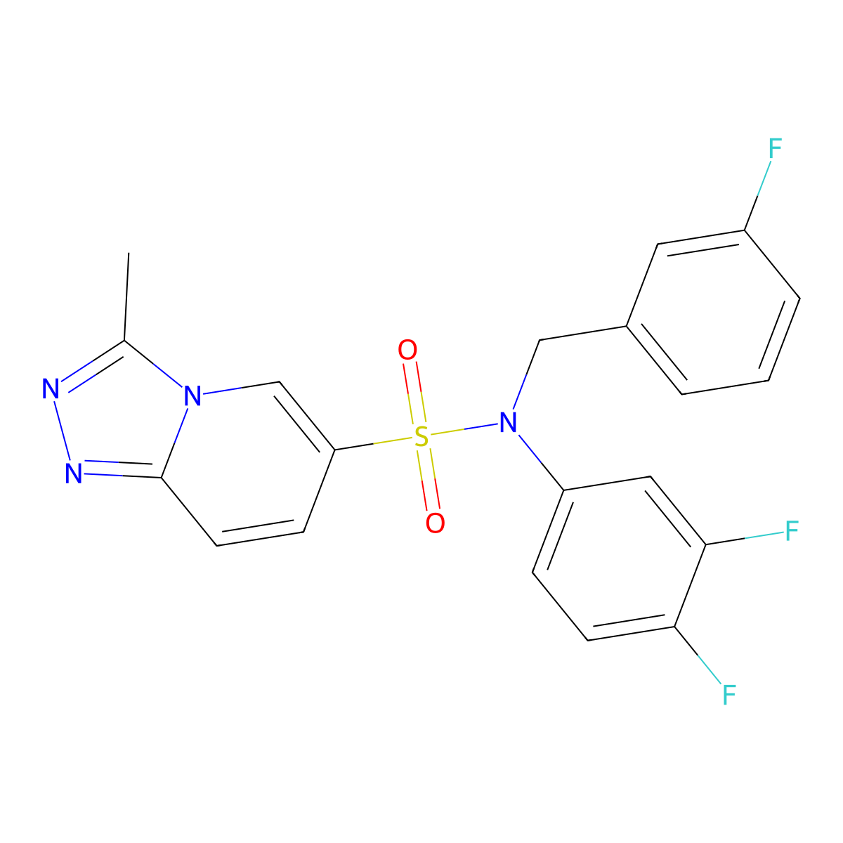 N-(3,4-difluorophenyl)-N-[(3-fluorophenyl)methyl]-3-methyl-[1,2,4]triazolo[4,3-a]pyridine-6-sulfonamide molecular structure, CAS 1251704-32-1