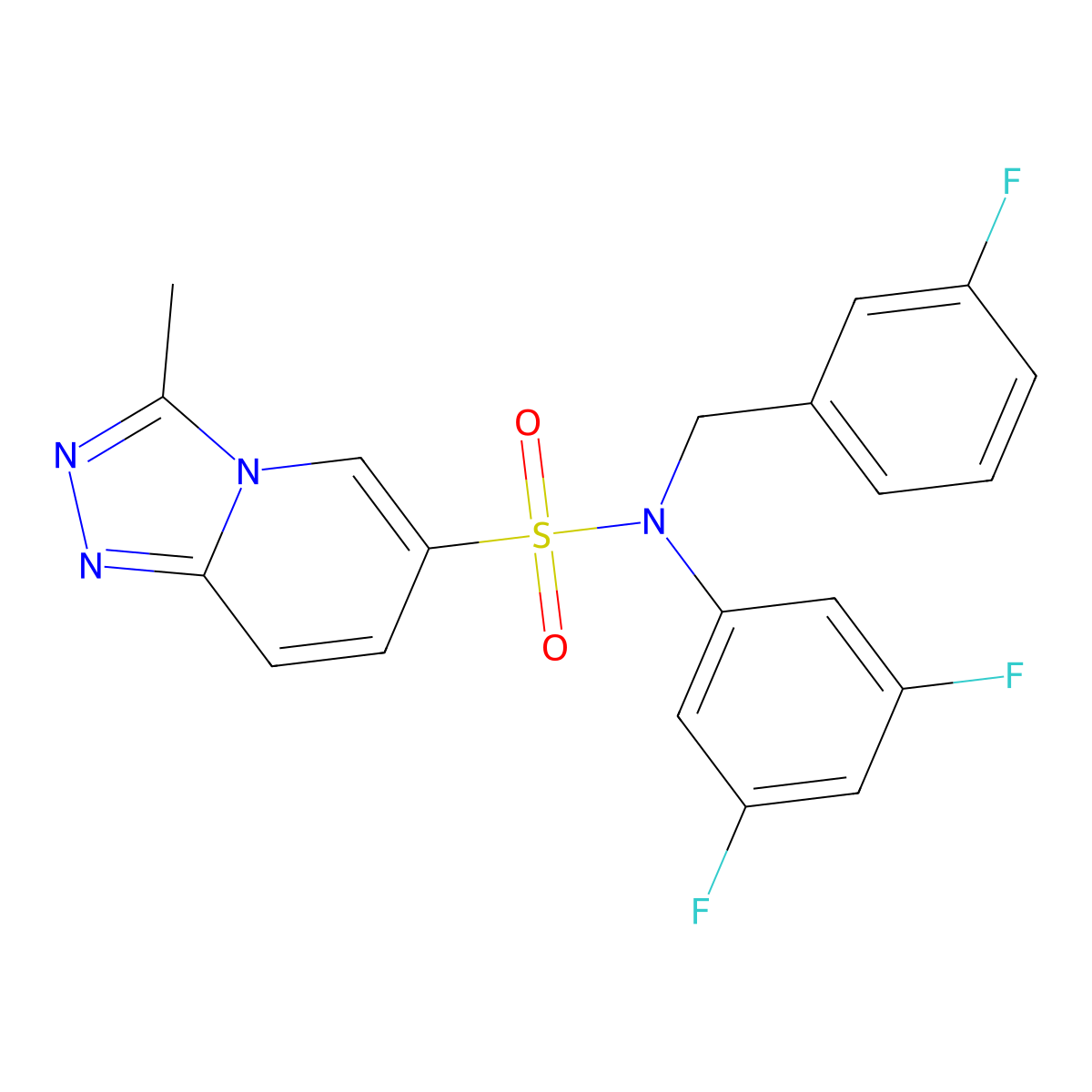 N-(3,5-difluorophenyl)-N-[(3-fluorophenyl)methyl]-3-methyl-[1,2,4]triazolo[4,3-a]pyridine-6-sulfonamide molecular structure, CAS 1251704-33-2