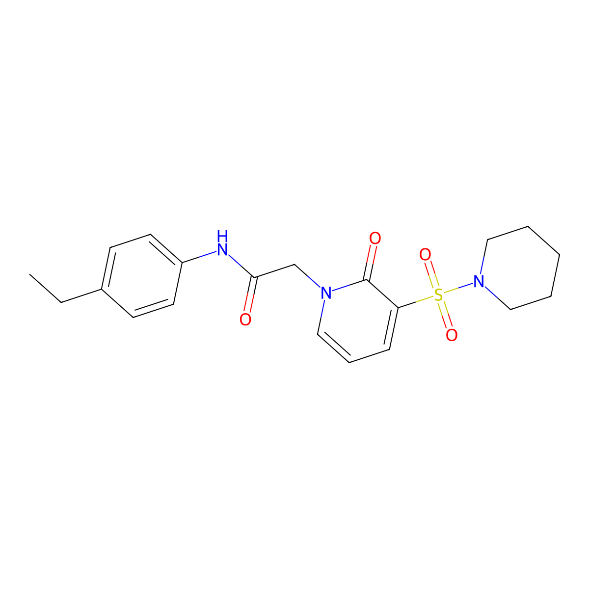 N-(4-ethylphenyl)-2-(2-oxo-3-(piperidin-1-ylsulfonyl)pyridin-1(2H)-yl)acetamide molecular structure, CAS 1251704-43-4