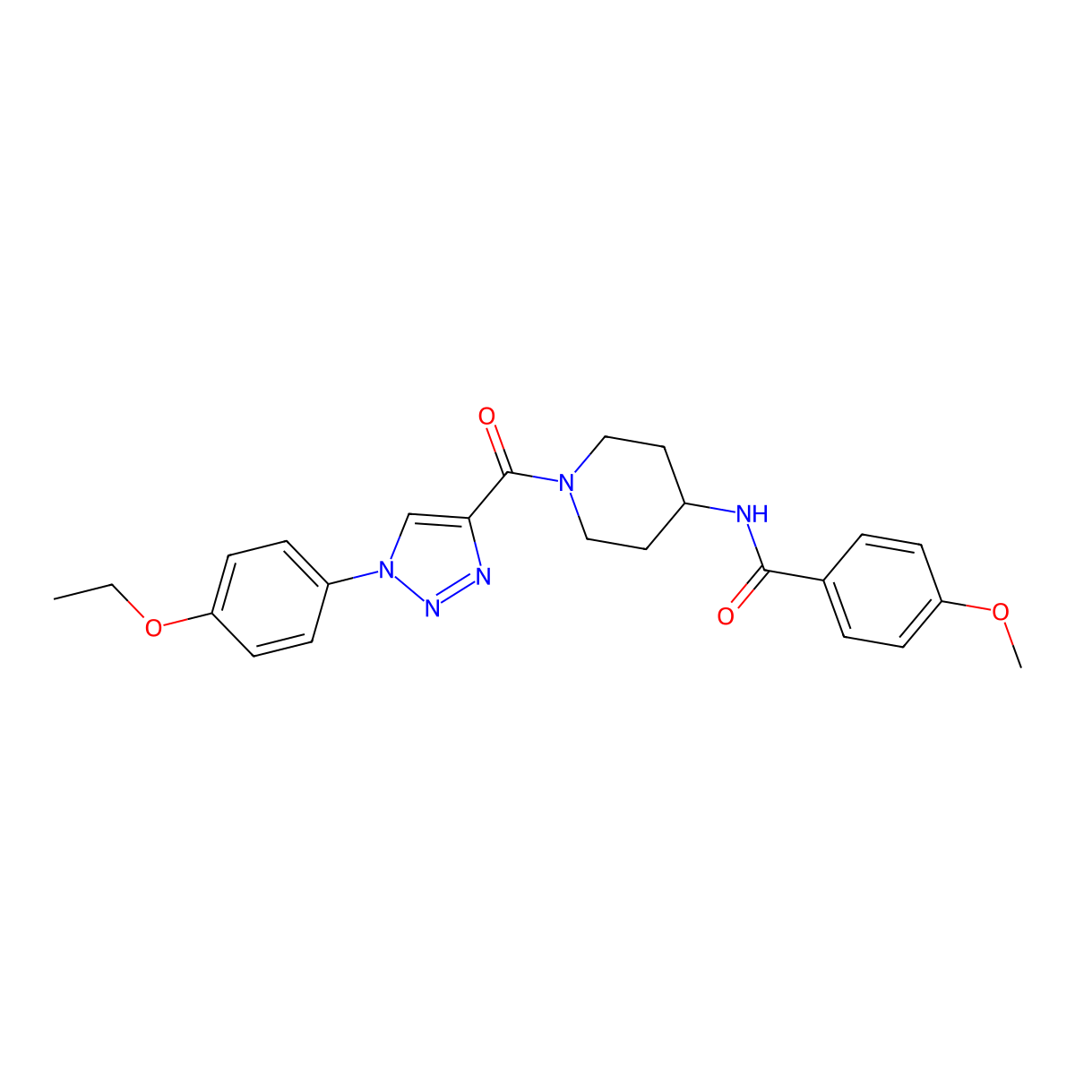 N-(1-(1-(4-ethoxyphenyl)-1H-1,2,3-triazole-4-carbonyl)piperidin-4-yl)-4-methoxybenzamide molecular structure, CAS 1251704-60-5