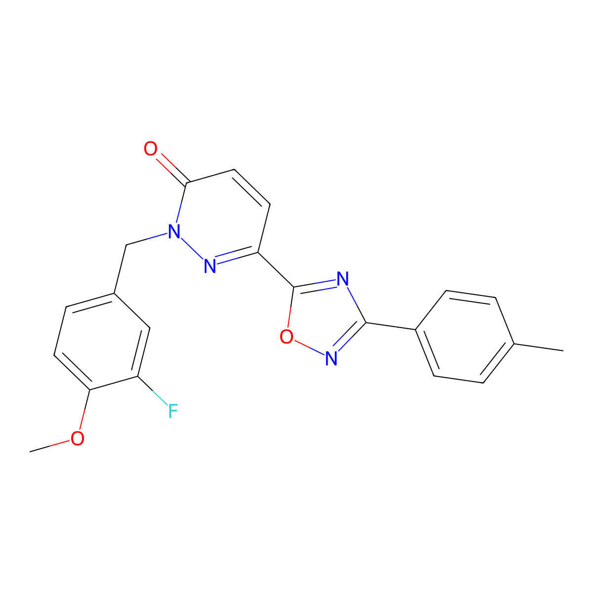 2-(3-fluoro-4-methoxybenzyl)-6-(3-(p-tolyl)-1,2,4-oxadiazol-5-yl)pyridazin-3(2H)-one molecular structure, CAS 1251704-79-6
