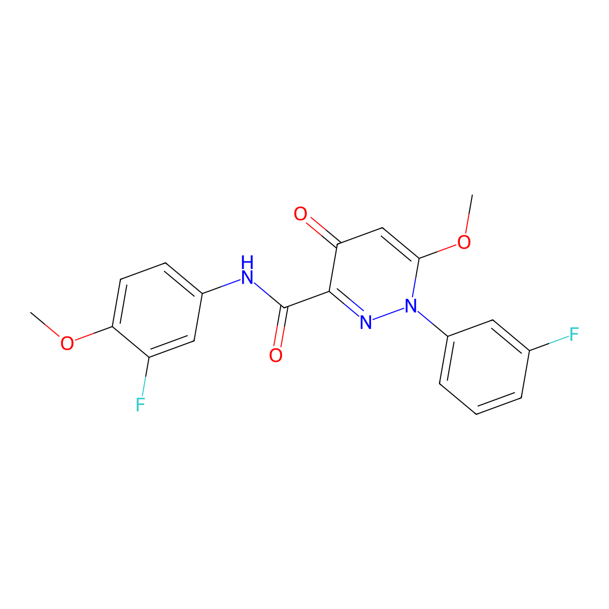 N-(3-fluoro-4-methoxyphenyl)-1-(3-fluorophenyl)-6-methoxy-4-oxo-1,4-dihydropyridazine-3-carboxamide molecular structure, CAS 1251704-82-1