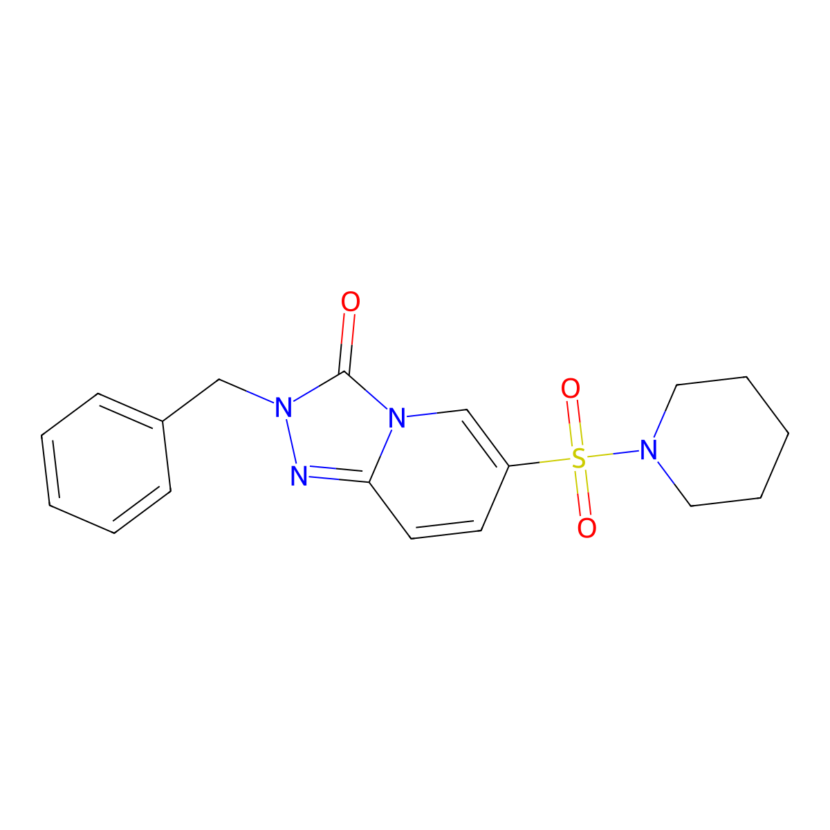 2-benzyl-6-(piperidine-1-sulfonyl)-2H,3H-[1,2,4]triazolo[4,3-a]pyridin-3-one molecular structure, CAS 1251704-88-7
