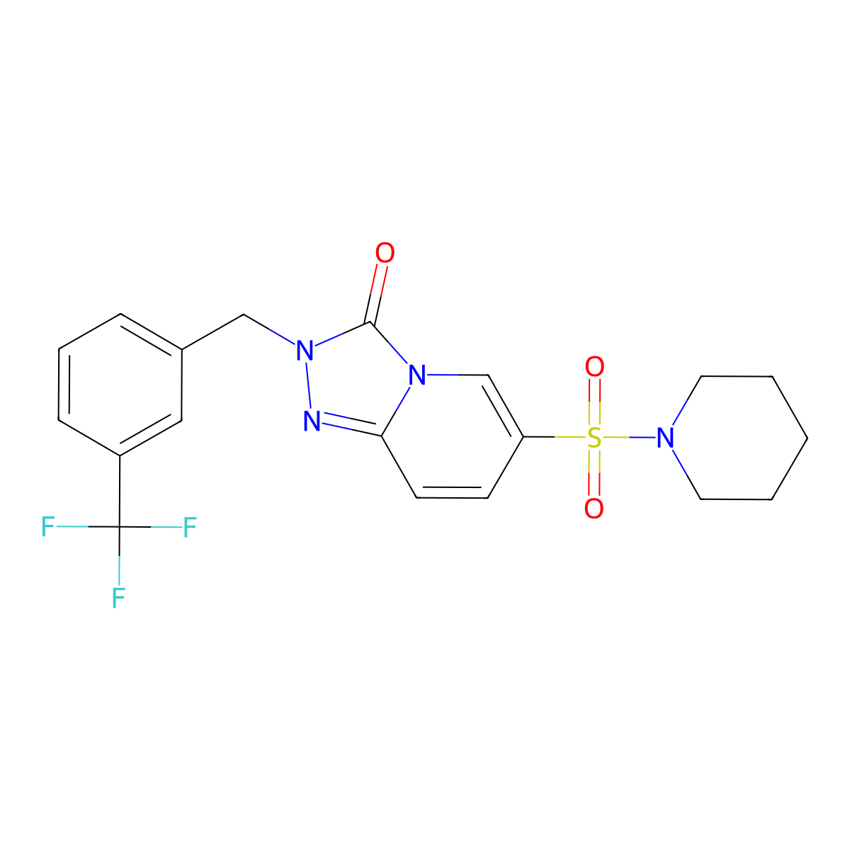 6-(piperidine-1-sulfonyl)-2-{[3-(trifluoromethyl)phenyl]methyl}-2H,3H-[1,2,4]triazolo[4,3-a]pyridin-3-one molecular structure, CAS 1251704-90-1
