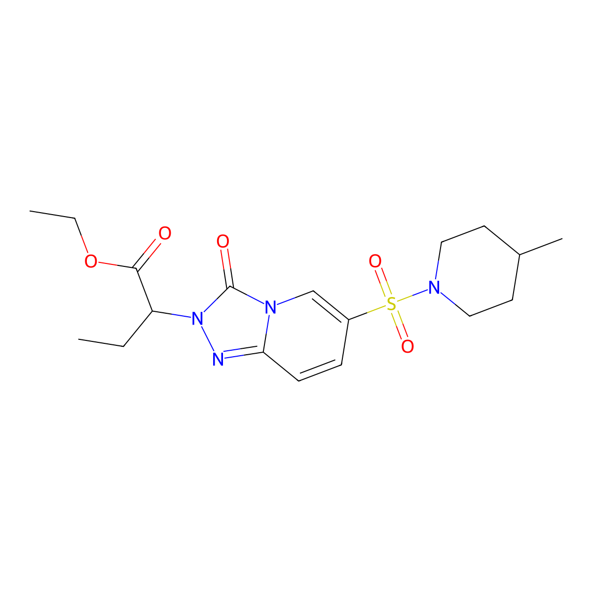 ethyl 2-(6-((4-methylpiperidin-1-yl)sulfonyl)-3-oxo-[1,2,4]triazolo[4,3-a]pyridin-2(3H)-yl)butanoate molecular structure, CAS 1251704-91-2
