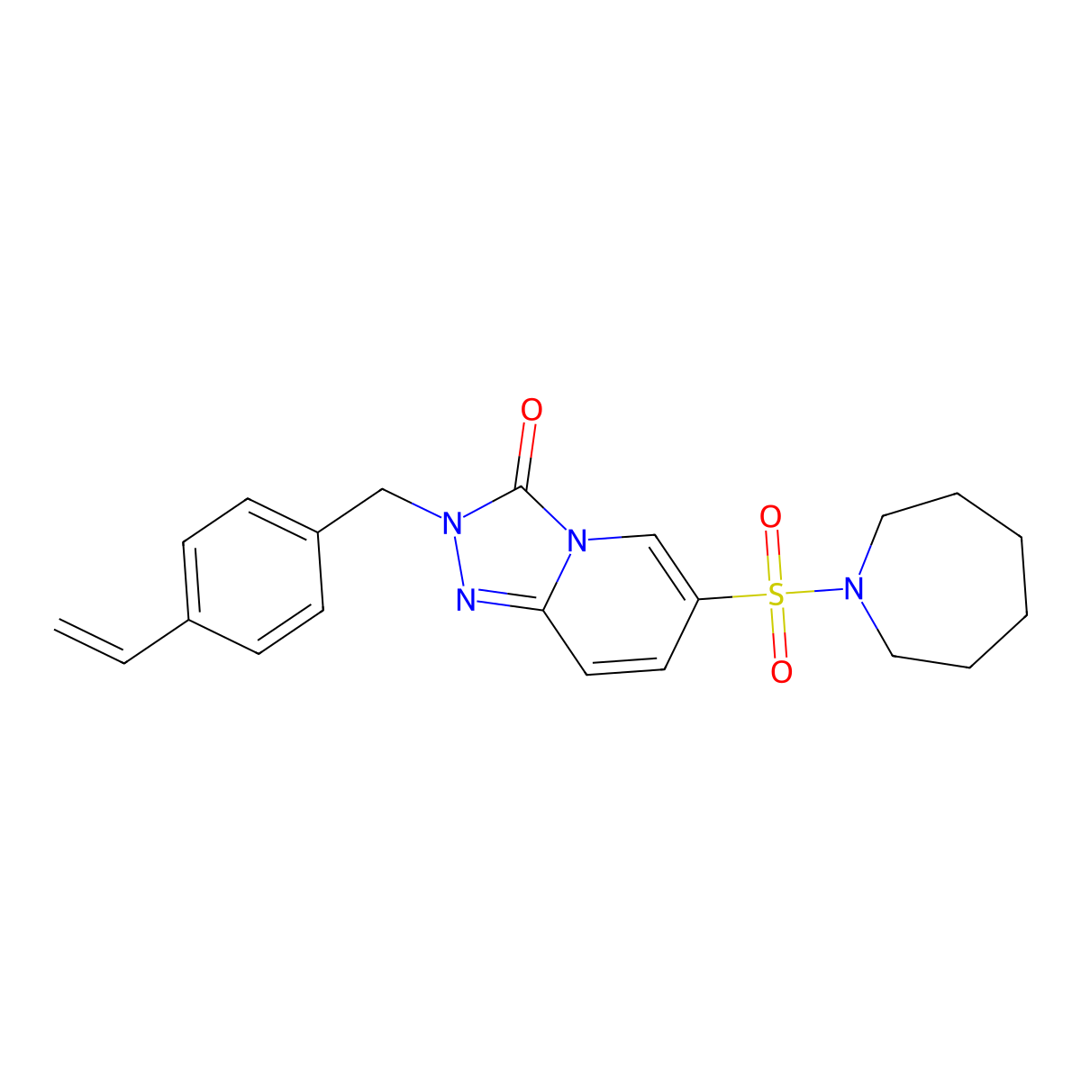 6-(azepan-1-ylsulfonyl)-2-(4-vinylbenzyl)-[1,2,4]triazolo[4,3-a]pyridin-3(2H)-one molecular structure, CAS 1251704-93-4