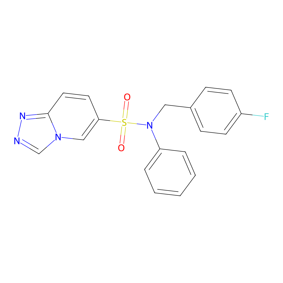 N-[(4-fluorophenyl)methyl]-N-phenyl-[1,2,4]triazolo[4,3-a]pyridine-6-sulfonamide molecular structure, CAS 1251704-97-8