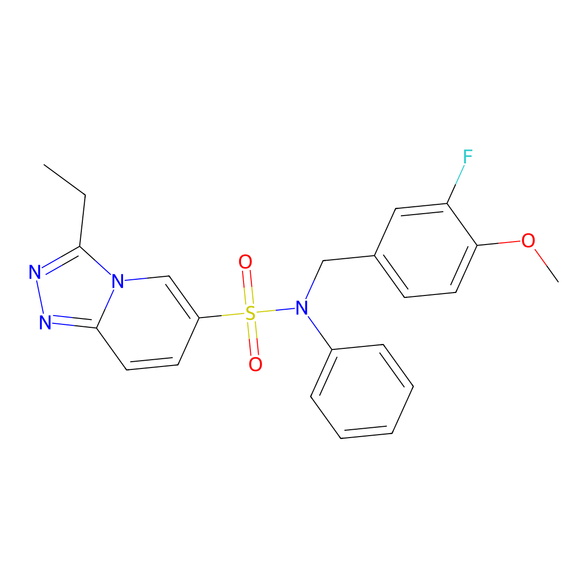 3-ethyl-N-[(3-fluoro-4-methoxyphenyl)methyl]-N-phenyl-[1,2,4]triazolo[4,3-a]pyridine-6-sulfonamide molecular structure, CAS 1251704-98-9