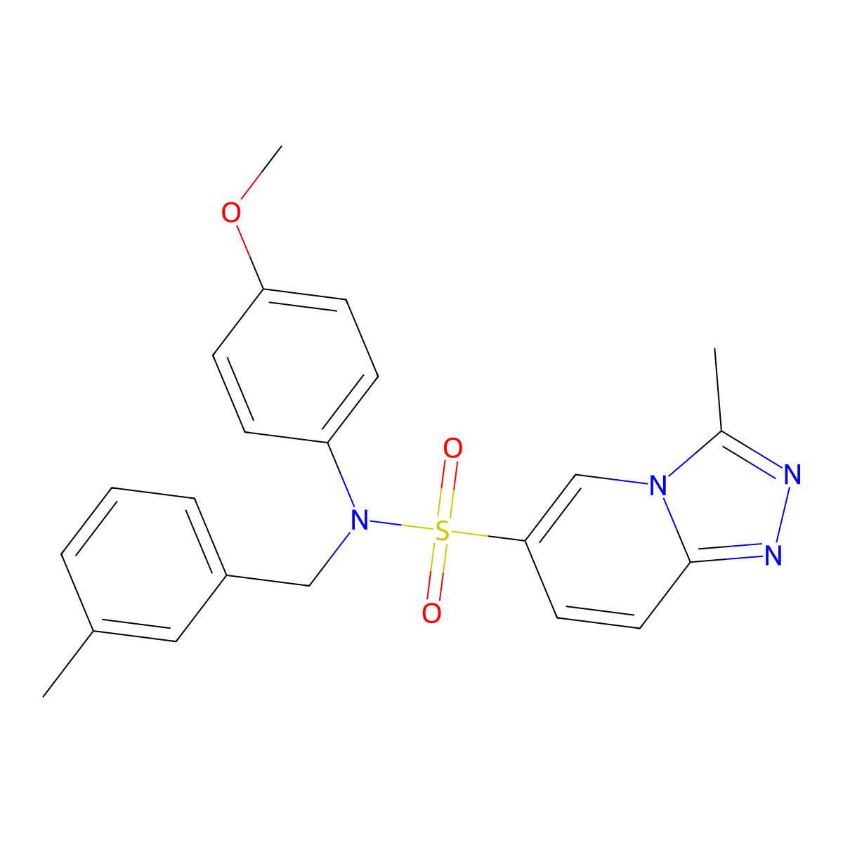 N-(4-methoxyphenyl)-3-methyl-N-[(3-methylphenyl)methyl]-[1,2,4]triazolo[4,3-a]pyridine-6-sulfonamide molecular structure, CAS 1251705-01-7