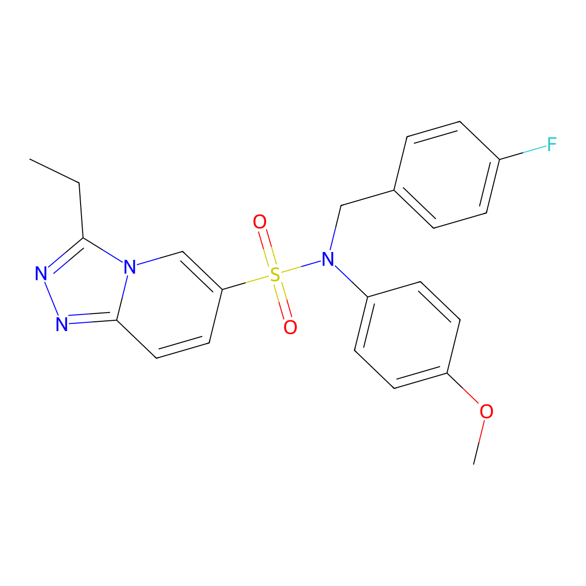 3-ethyl-N-[(4-fluorophenyl)methyl]-N-(4-methoxyphenyl)-[1,2,4]triazolo[4,3-a]pyridine-6-sulfonamide molecular structure, CAS 1251705-02-8