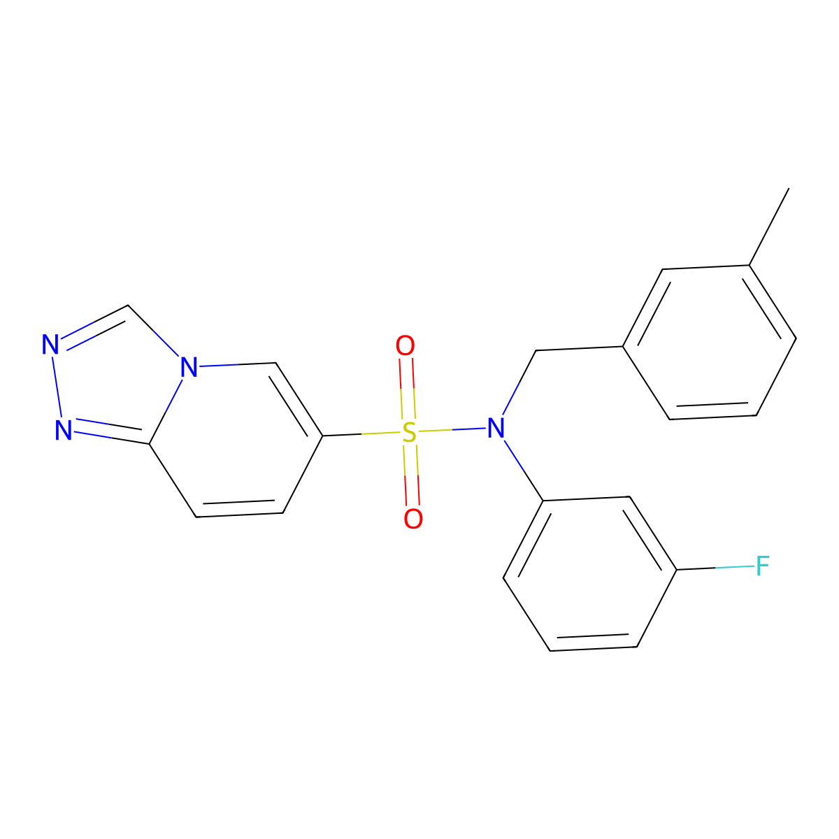 N-(3-fluorophenyl)-N-[(3-methylphenyl)methyl]-[1,2,4]triazolo[4,3-a]pyridine-6-sulfonamide molecular structure, CAS 1251705-03-9
