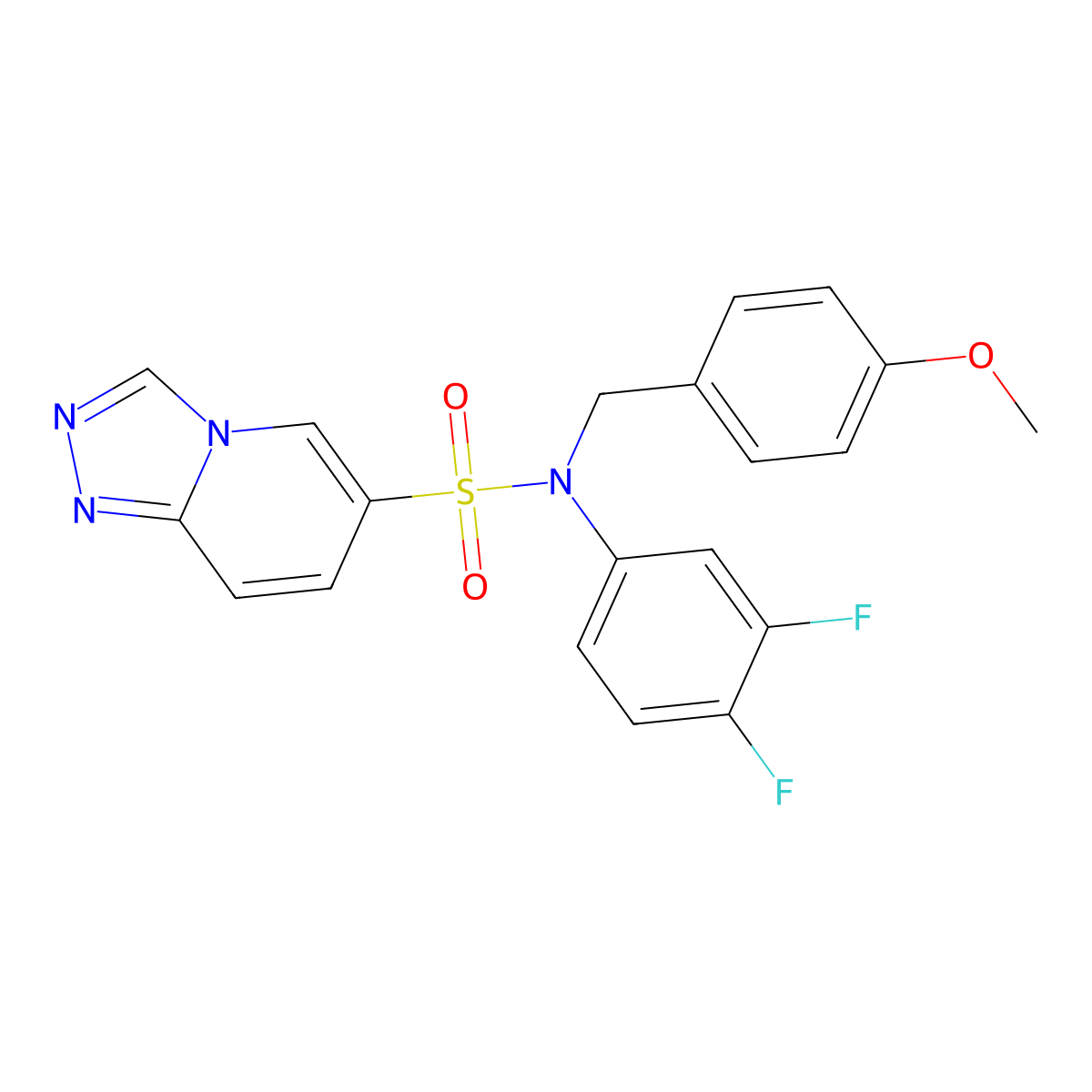 N-(3,4-difluorophenyl)-N-[(4-methoxyphenyl)methyl]-[1,2,4]triazolo[4,3-a]pyridine-6-sulfonamide molecular structure, CAS 1251705-04-0