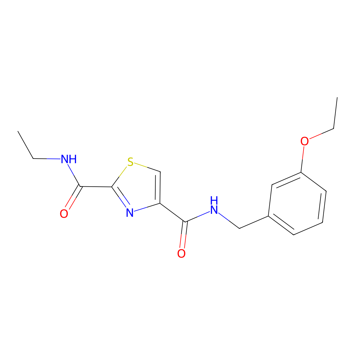 N4-[(3-ethoxyphenyl)methyl]-N2-ethyl-1,3-thiazole-2,4-dicarboxamide molecular structure, CAS 1251705-06-2