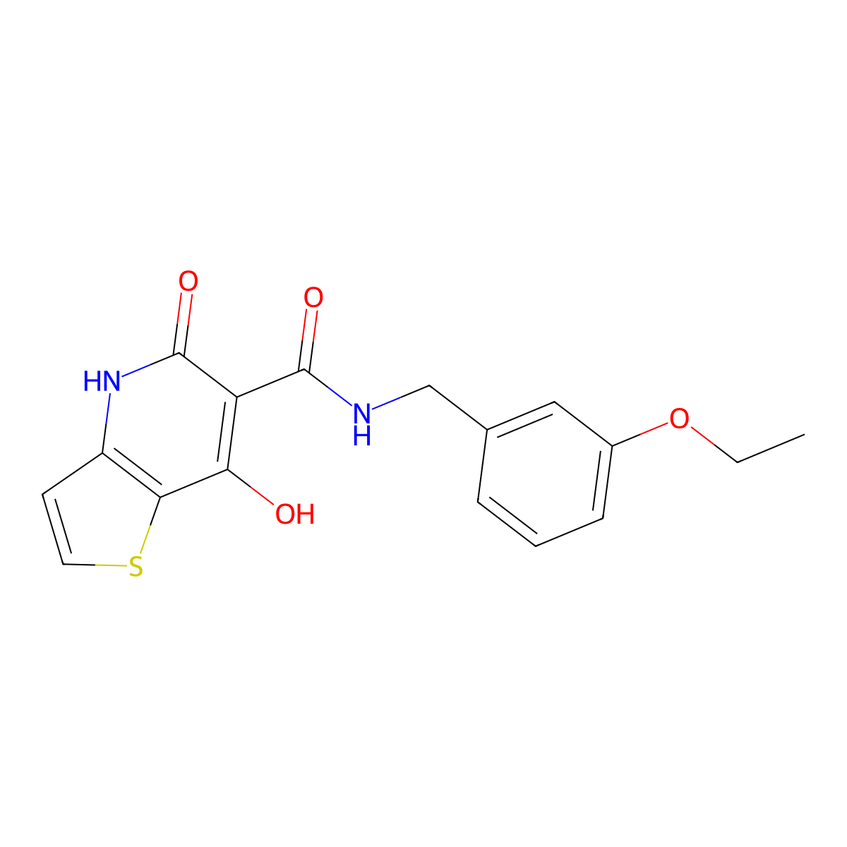 N-[(3-ethoxyphenyl)methyl]-7-hydroxy-5-oxo-4H,5H-thieno[3,2-b]pyridine-6-carboxamide molecular structure, CAS 1251705-33-5