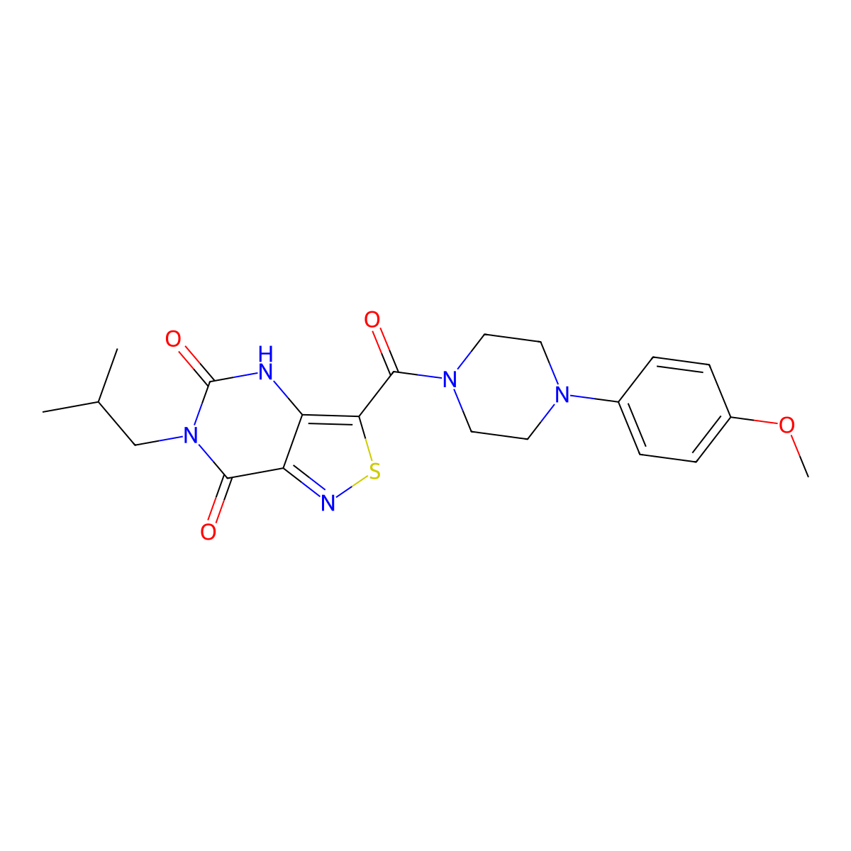 6-isobutyl-3-{[4-(4-methoxyphenyl)piperazino]carbonyl}isothiazolo[4,3-d]pyrimidine-5,7(4H,6H)-dione molecular structure, CAS 1251705-44-8
