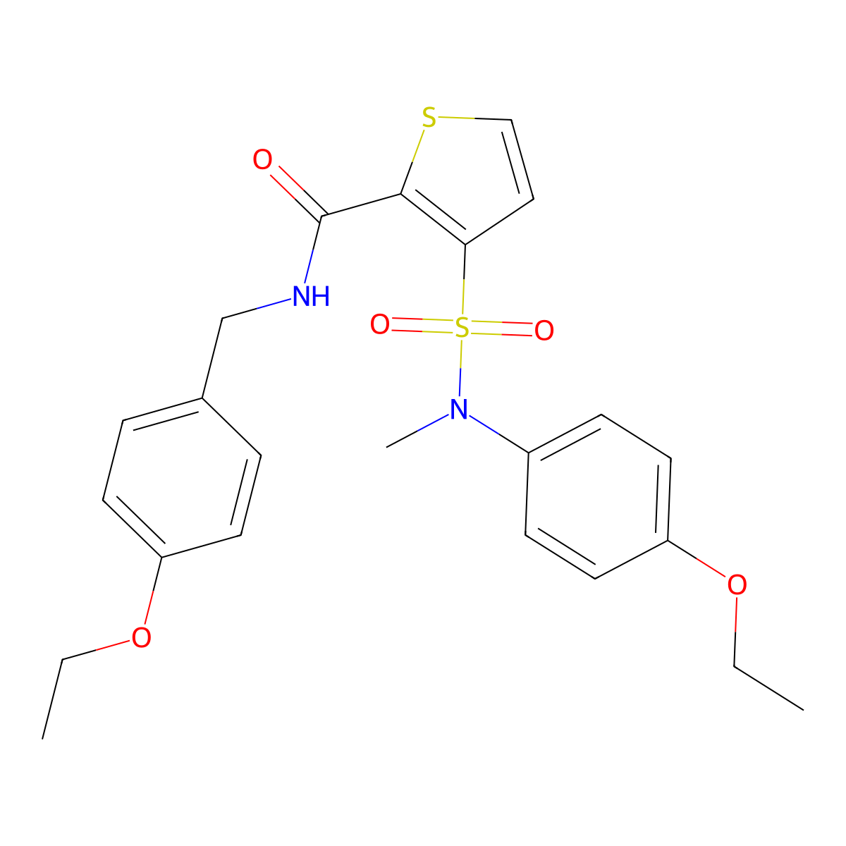 3-[(4-ethoxyphenyl)(methyl)sulfamoyl]-N-[(4-ethoxyphenyl)methyl]thiophene-2-carboxamide molecular structure, CAS 1251705-49-3