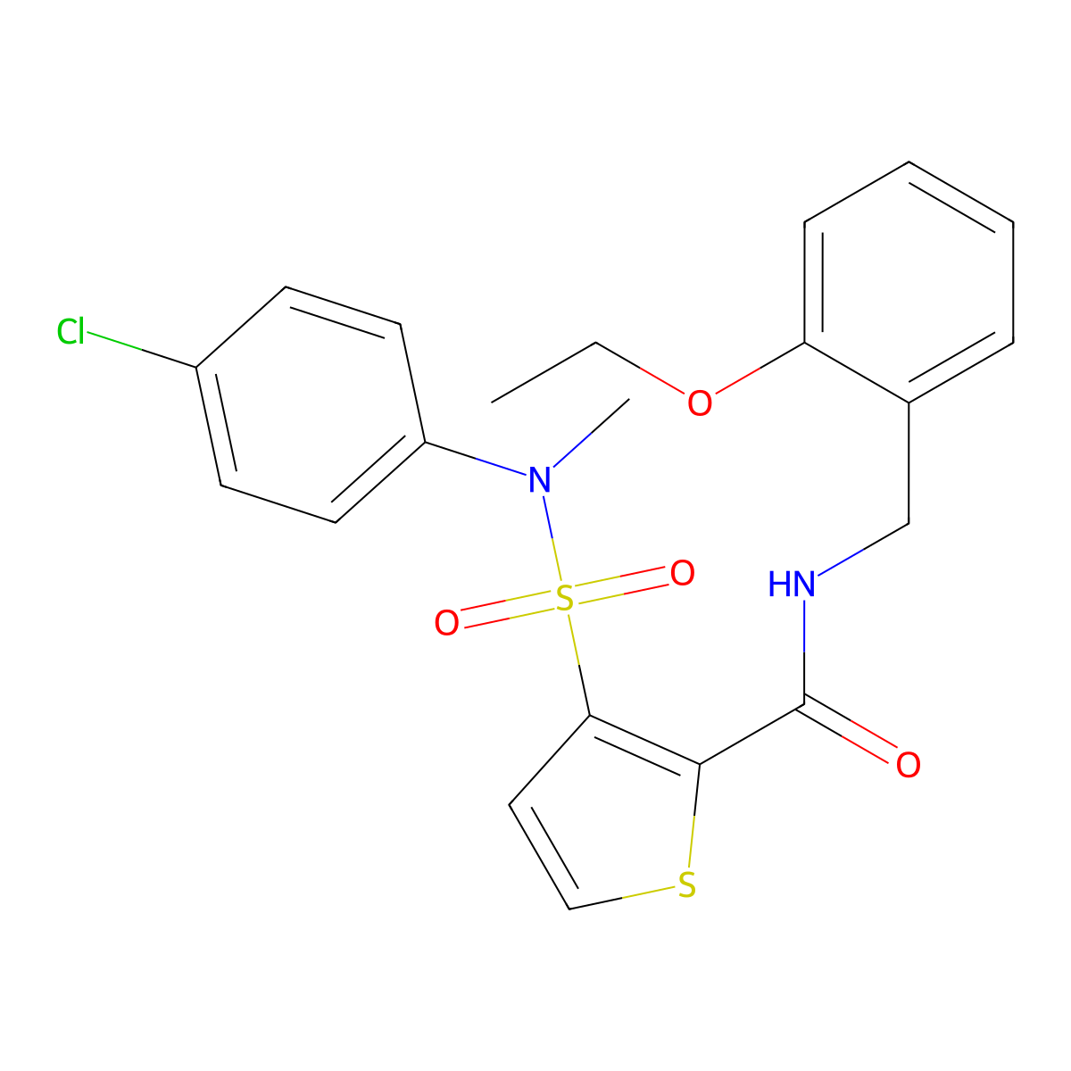 3-[(4-chlorophenyl)(methyl)sulfamoyl]-N-(2-ethoxybenzyl)thiophene-2-carboxamide molecular structure, CAS 1251705-52-8