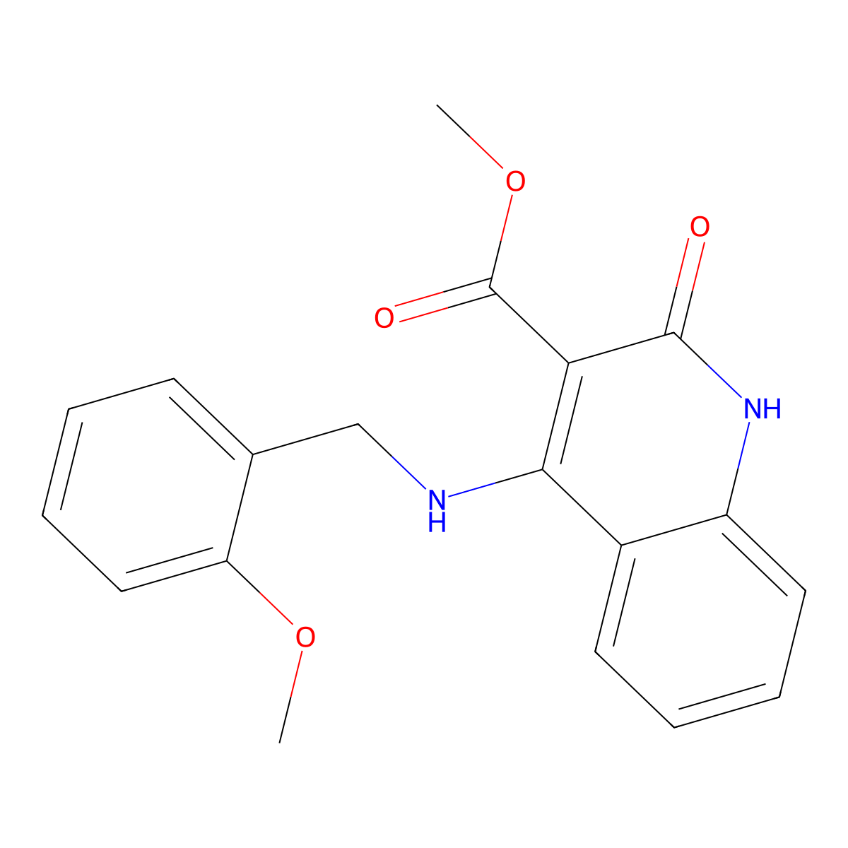 Methyl 4-((2-methoxybenzyl)amino)-2-oxo-1,2-dihydroquinoline-3-carboxylate molecular structure, CAS 1251705-56-2
