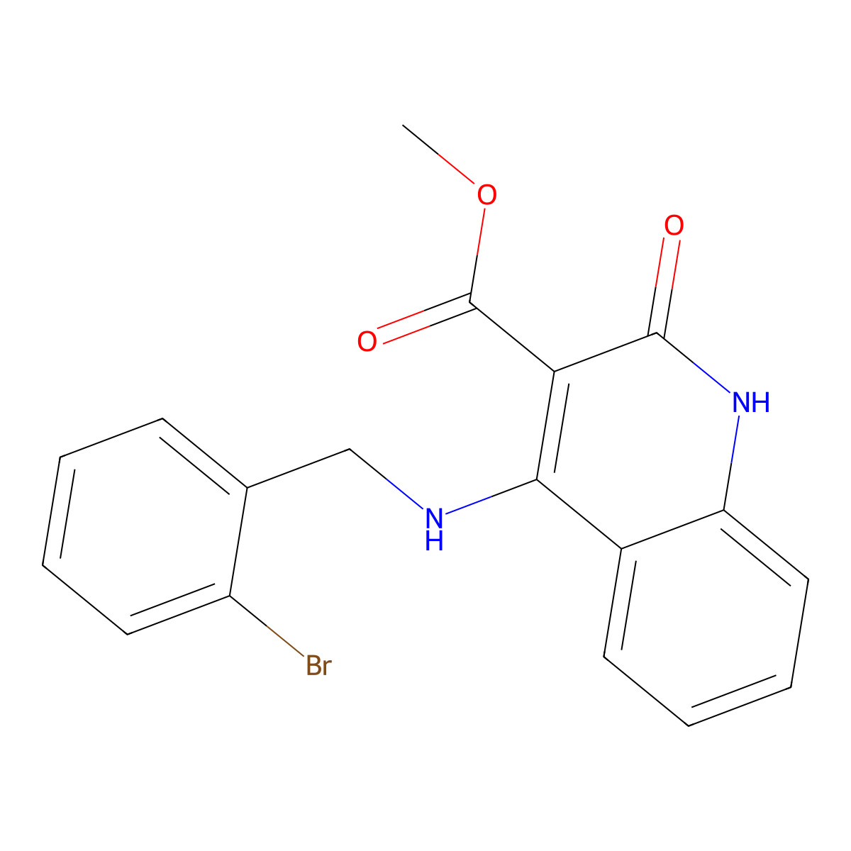 Methyl 4-{[(2-bromophenyl)methyl]amino}-2-oxo-1,2-dihydroquinoline-3-carboxylate molecular structure, CAS 1251705-57-3
