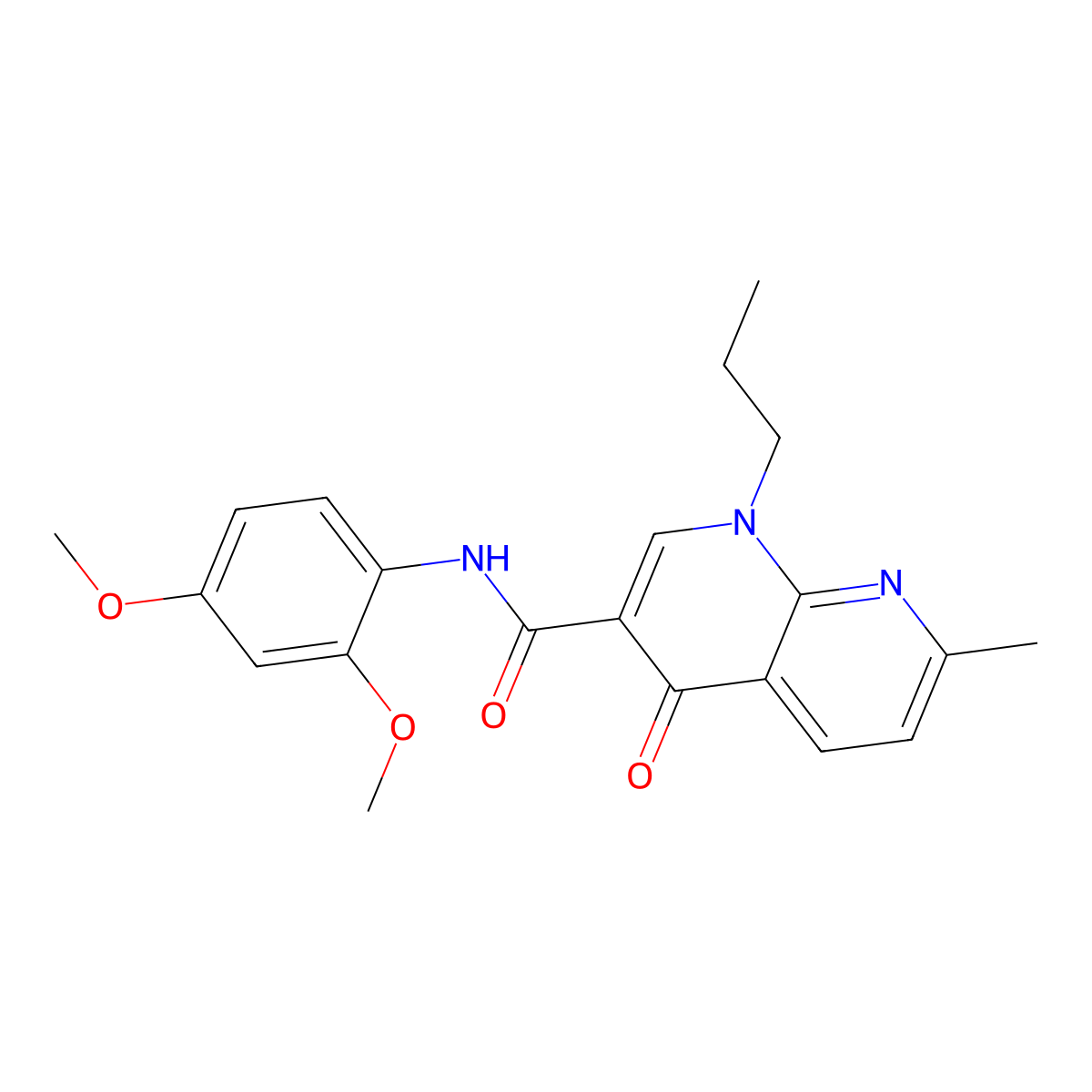 N-(2,4-dimethoxyphenyl)-7-methyl-4-oxo-1-propyl-1,4-dihydro-1,8-naphthyridine-3-carboxamide molecular structure, CAS 1251705-82-4