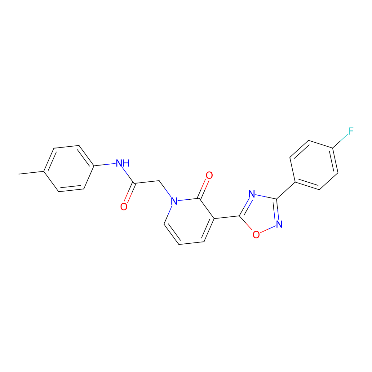 2-(3-(3-(4-fluorophenyl)-1,2,4-oxadiazol-5-yl)-2-oxopyridin-1(2H)-yl)-N-(p-tolyl)acetamide molecular structure, CAS 1251705-86-8
