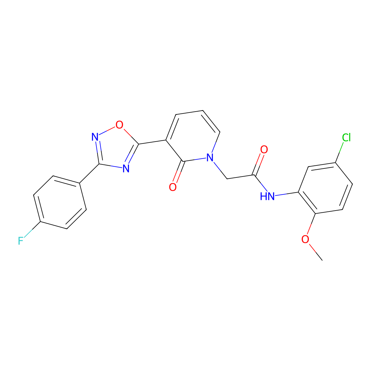 N-(5-chloro-2-methoxyphenyl)-2-(3-(3-(4-fluorophenyl)-1,2,4-oxadiazol-5-yl)-2-oxopyridin-1(2H)-yl)acetamide molecular structure, CAS 1251705-89-1