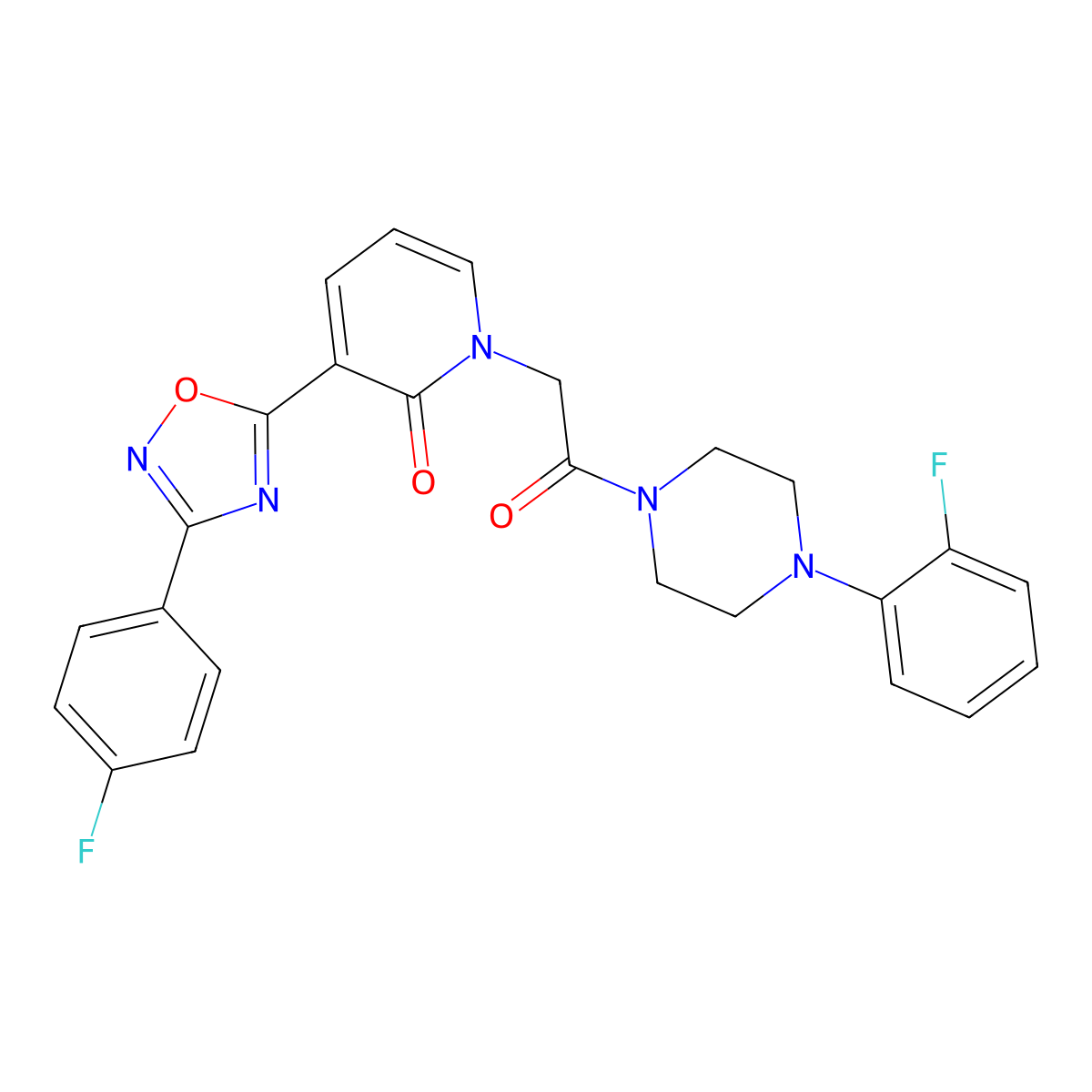 3-(3-(4-fluorophenyl)-1,2,4-oxadiazol-5-yl)-1-(2-(4-(2-fluorophenyl)piperazin-1-yl)-2-oxoethyl)pyridin-2(1H)-one molecular structure, CAS 1251705-94-8